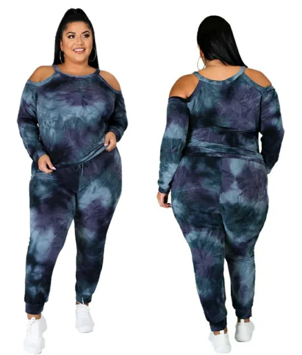 

Spring And Summer Women Set Casual Sportswear Two Piece Suit Plus Size Tie Dye Clothes SweatsuitWomen Sets