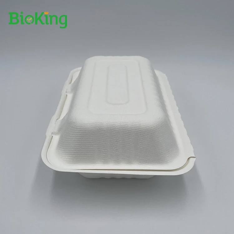 

Best price 6x4 inch Takeaway 100% Biodegradable Sugarcane Food Packaging Box, Bleached;natural