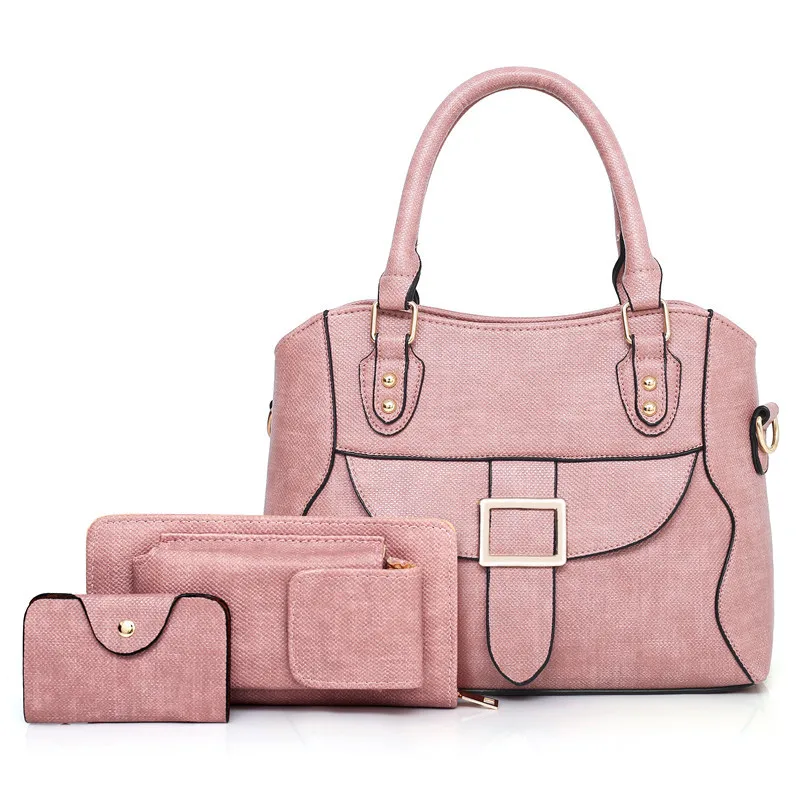 

Westal Women Fashion Handbag Trend Frosted 3 Piece Set Long Wallet Ladies Elegant Handbag Hand Bag Set