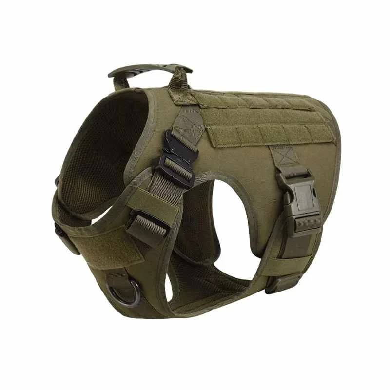 

Dropshipping Pet Military Working Training Vest with Metal Buckles Stocked Heavy Duty Tactical Dog Harness Vest With Handle