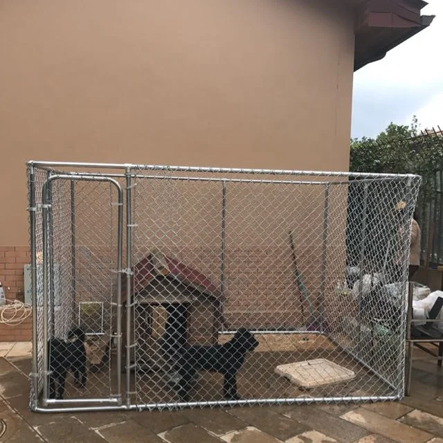 

Stocked Feature Chain Link Professional Dog Kennel 10x10x6ft, Silver