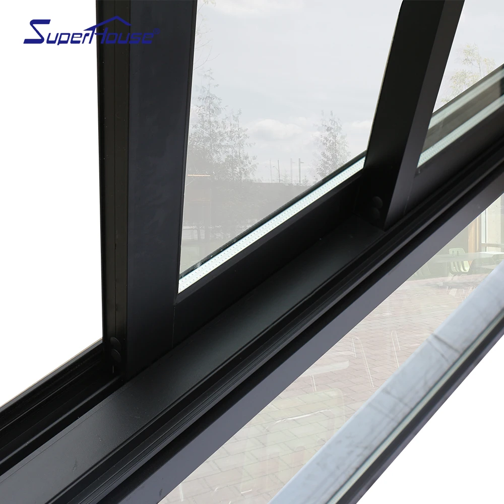 Commercial system aluminum sliding window large scale windows with fixed part