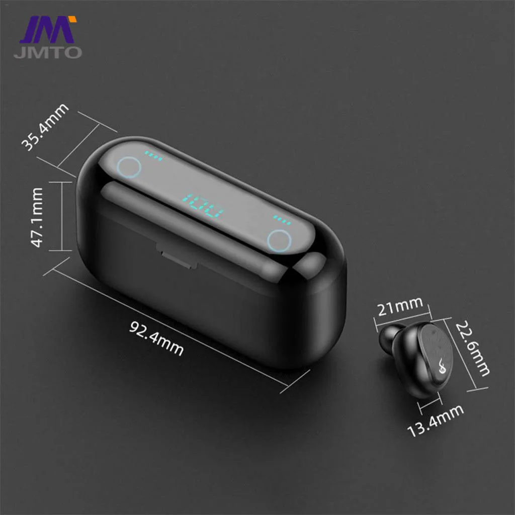 

TWS earphone headphone wireless charging cell kulaklik earpiece F9 earphone fon kepala TWS earbuds