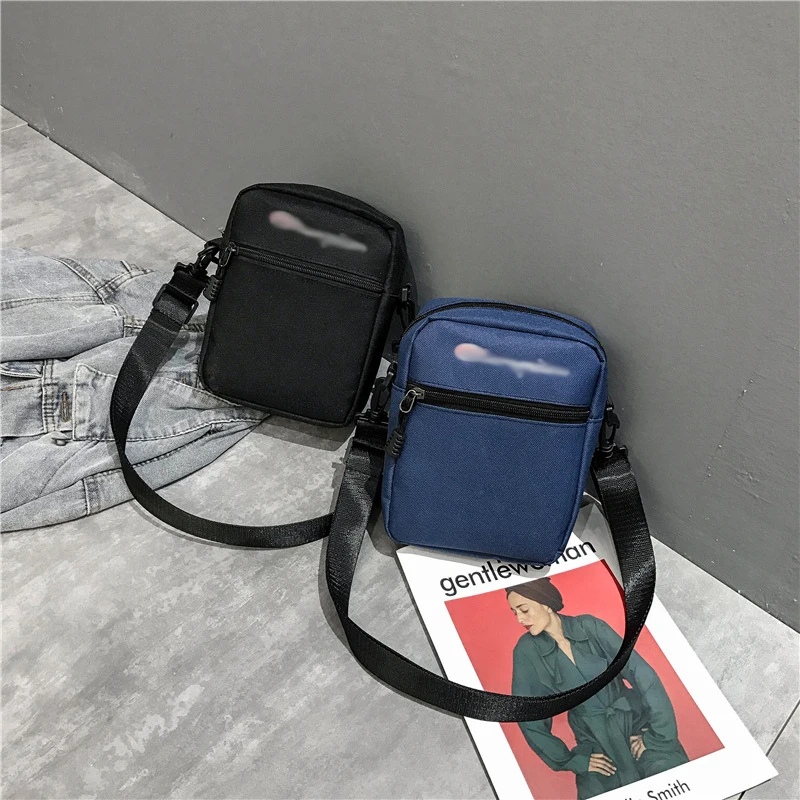 

Customize stripe pattern zipper closed mini canvas crossbody messenger bag, As the picture