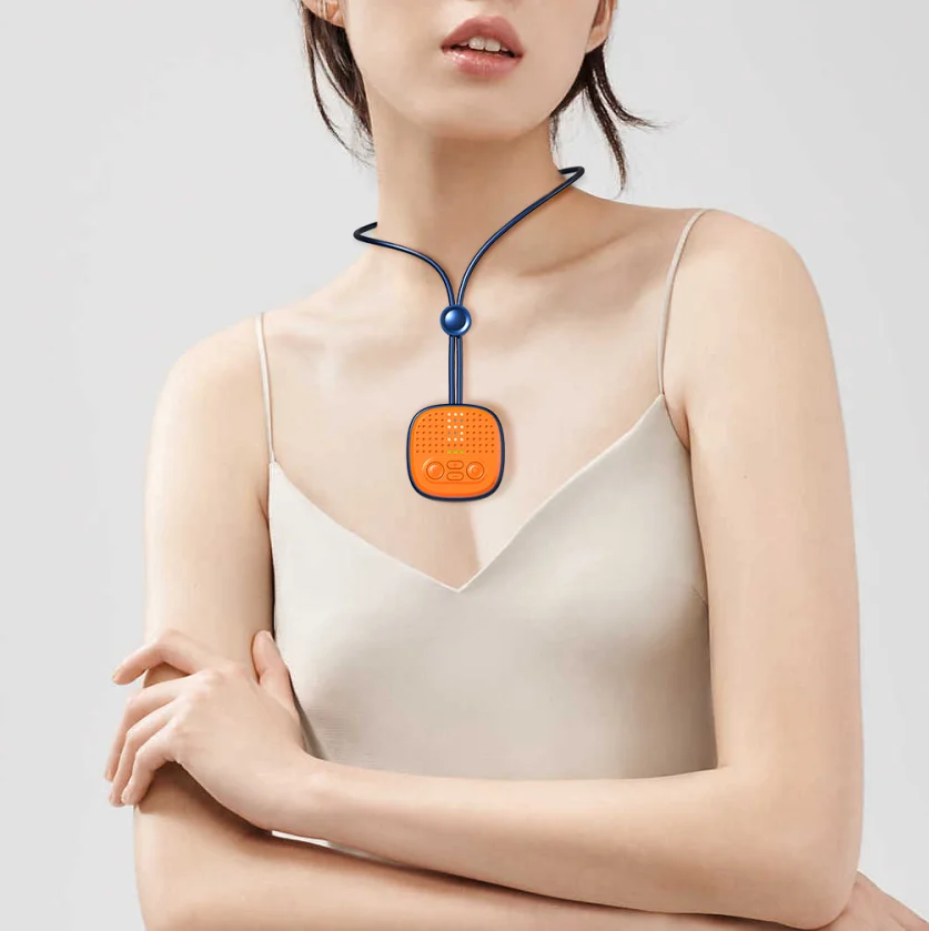 

New Arrival Hanging pendant Neck care Portable Outdoor Sports Wearable neckband cervical massager electric intelligent massage