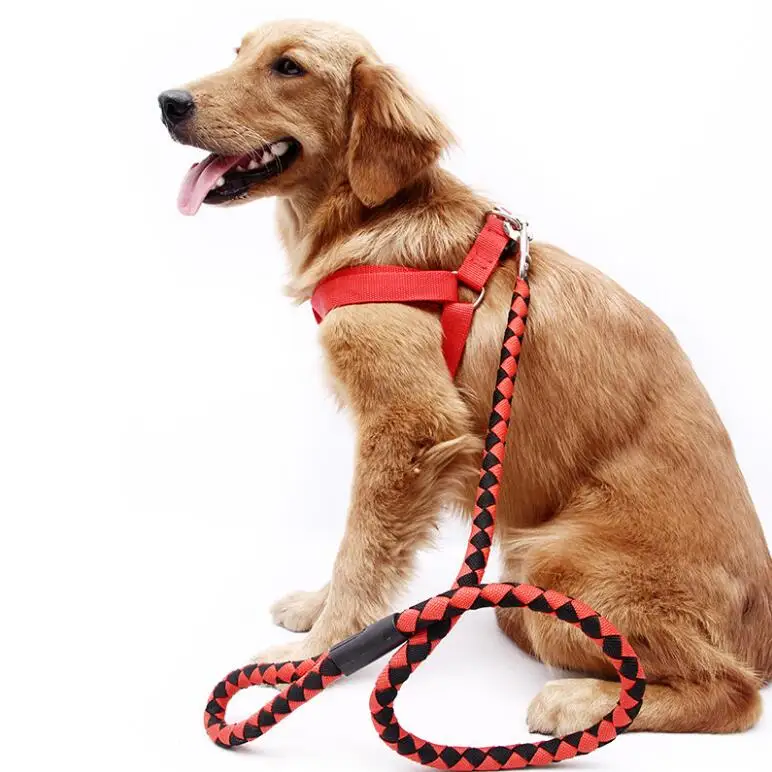 

Pet Products Durable Dog Harness Leash Dog Lead Nylon Pet Leash For Big Dog