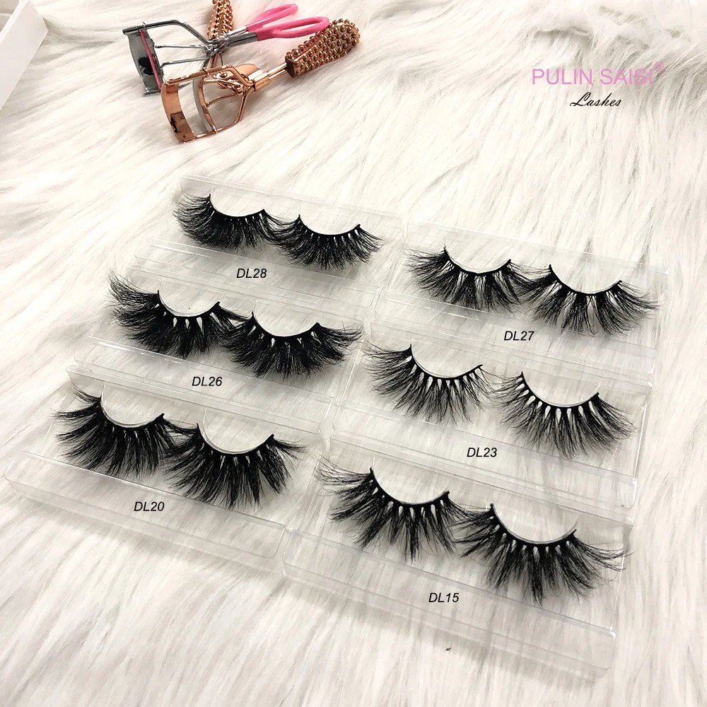 

Private label strip 30mm 3d 25mm fluffy mink lashes eyelashes vendor wholesale, Black