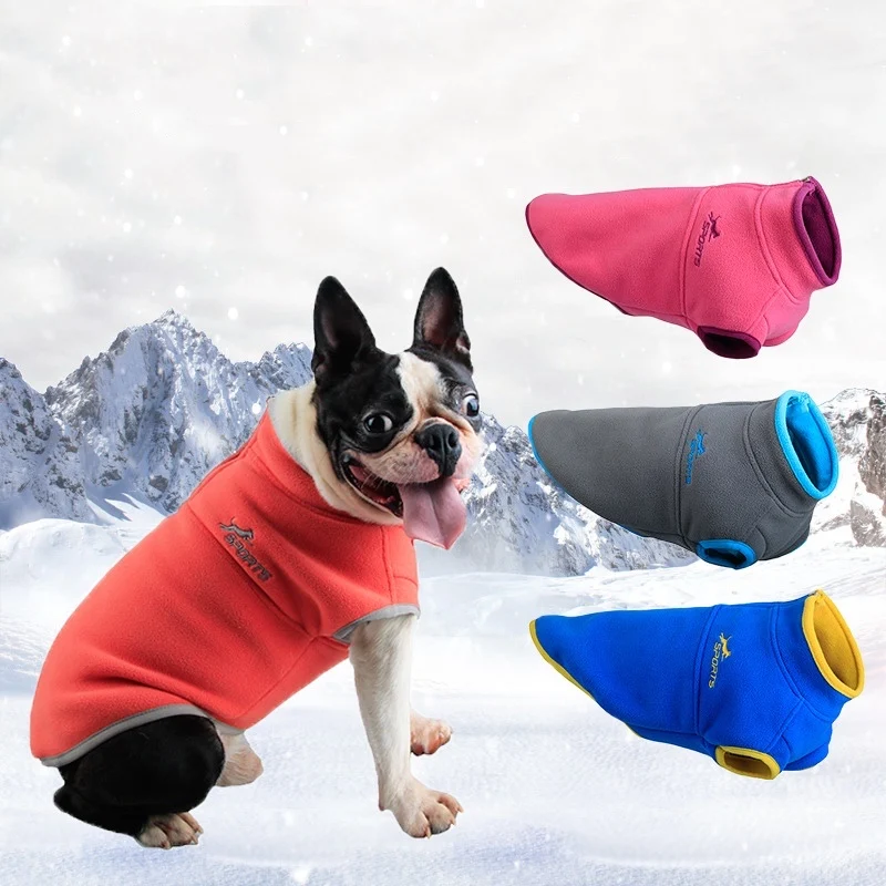 

Amazon hot-selling Autumn and Winter pet clothes dog clothing thick solid fleece hoodie coat