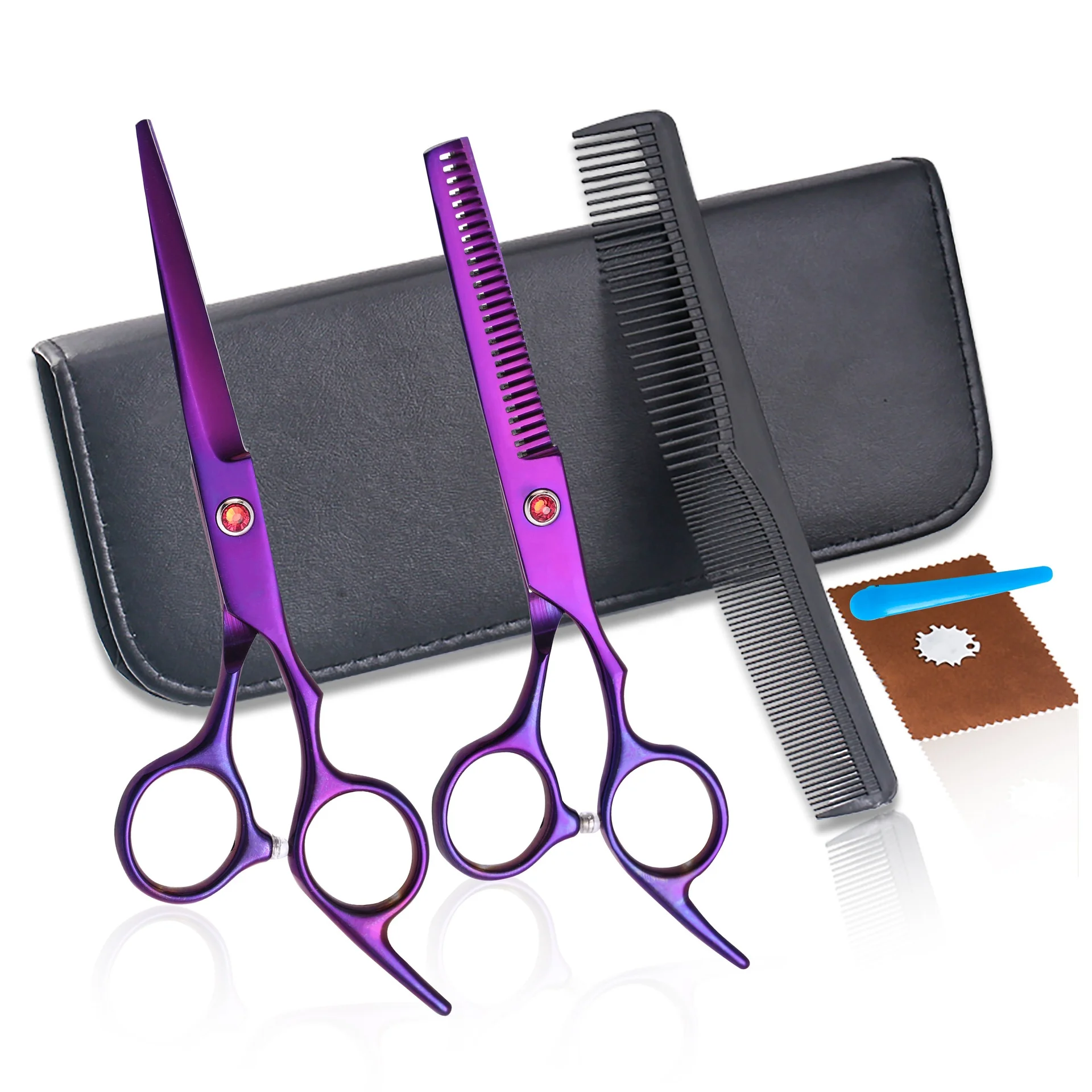 

Purple Japan Stainless Steel Barber Salon Hairdressing Professional Scissors Hair Cutting Set