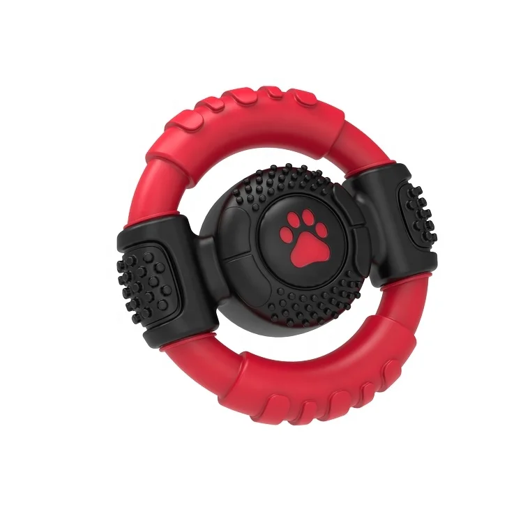 

2021 Multi-function Dog Supplies Rubber Steering Wheel Interactive Eco Friendly Pet Dog Chew Toy, Customized