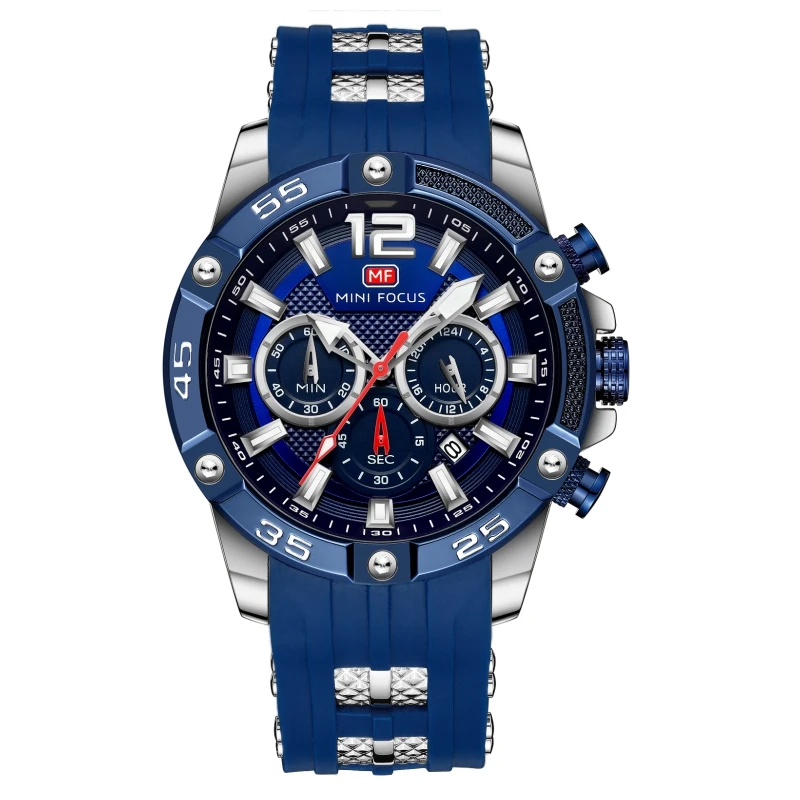 

Mini Focus brand relojes de mano para hombre promotional silicone sports luxury men watch chronograph