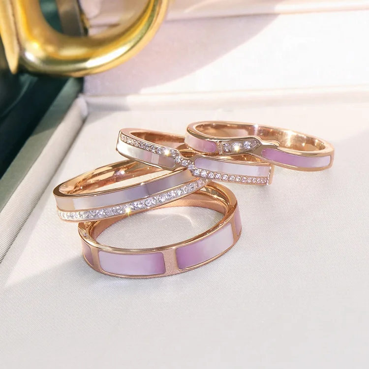 

New Fashion Trendy Cute Gift 2022 Jewelry Women Pink Diamond Ring
