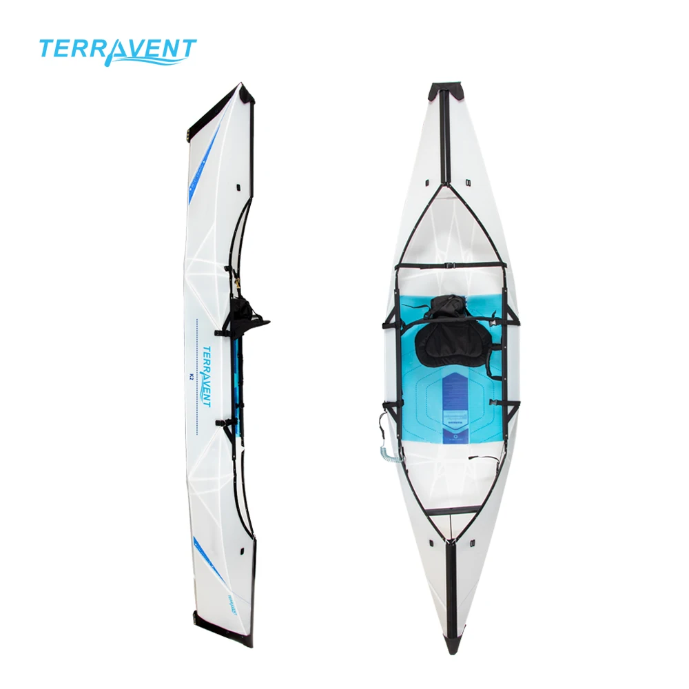 

Manufacturer Terravent K2 Fishing Portable Foldable Folding Fold Canoe sports sit on top kayak canoe boat for sale, White