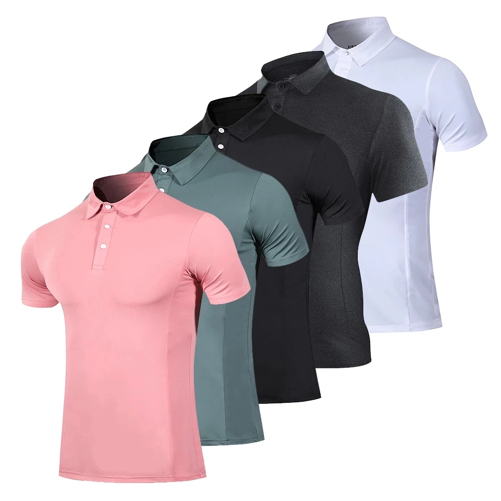 

2021 summer Golf wear casual short-sleeved shirt Men Golf Clothing Breathable Golf Sports Shirt Fitness sportswear