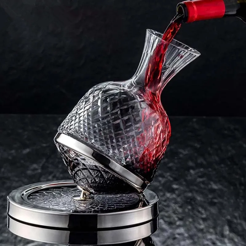 

1.5L Creative Crystal Red Wine Decanter Gyro Spin Superior Automatic Gyroscope Brandy Wine DECANT ER Separator Bottle Bar