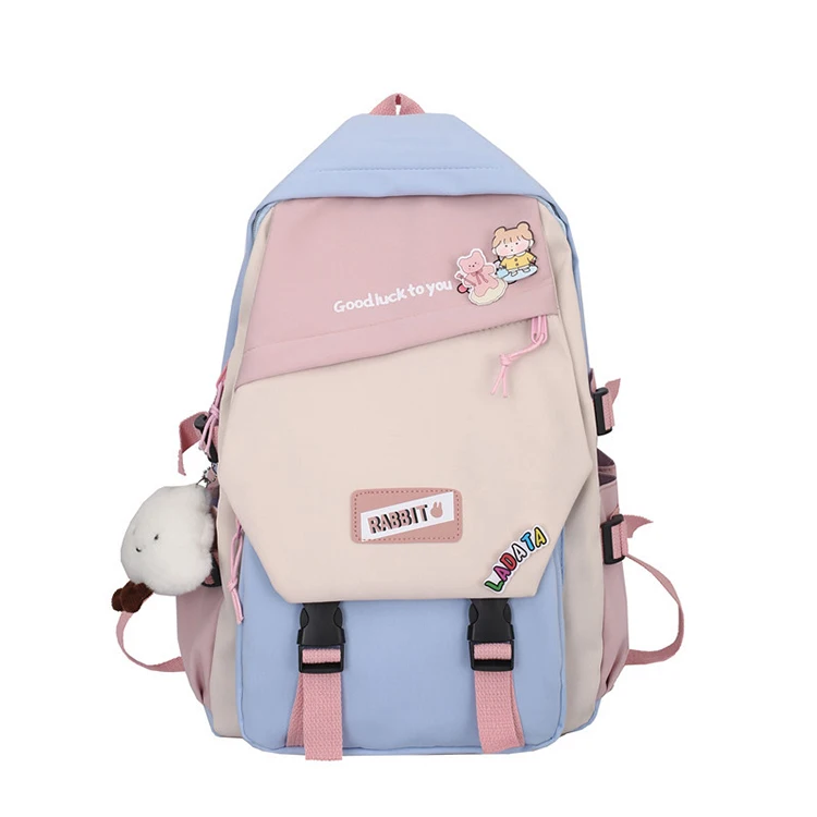 

SCB024 Korean version trend color schoolbag college wind students backpack school book bag girls