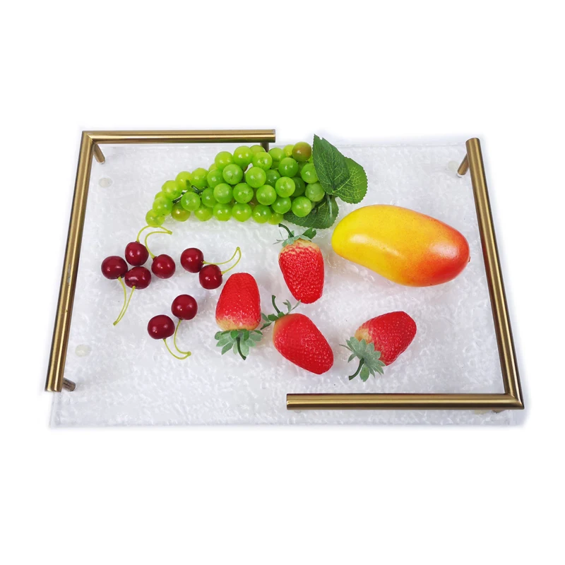 

custom acrylic rectangle trays clear acrylic serving tray with gold handle