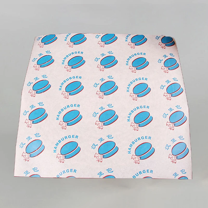 
custom printed sandwich grease proof packaging food hamburger wrapping paper 