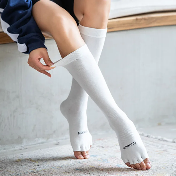 

yoga socks wholesale women's knitted Thigh Highs Knee yoga socks Non-slip cotton socks Pilates thigh high stockings, Solid color