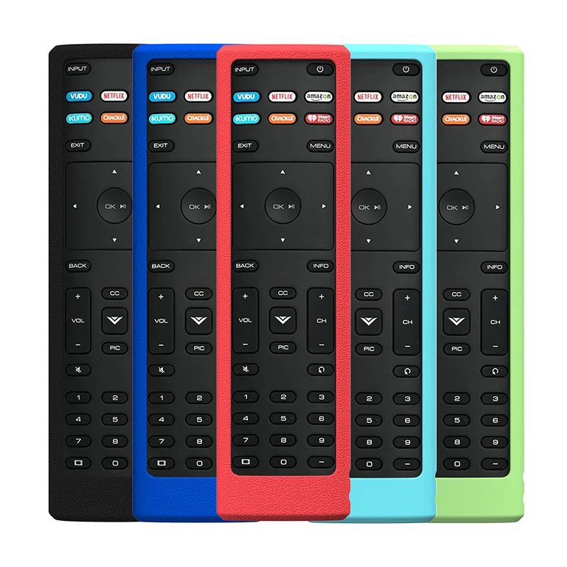 

SIKAI For Vizio XRT136 XRT140 Smart TV Remote Washable Silicone TV Remote Control Protective Cover, Black,red,blue,fluorescent blue,fluorescent green,