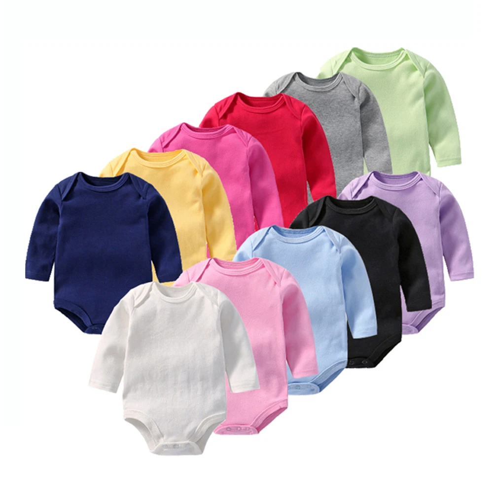 

2021 New Newborn Short Sleeve Blank Onesie Baby Rompers Plain 100% Cotton Summer