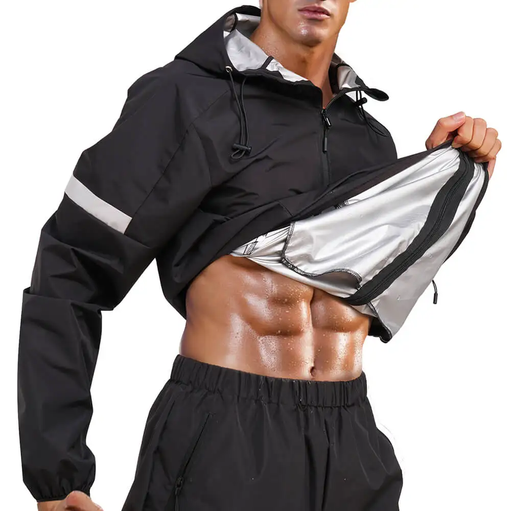 

Wholesale Weight Lose Gym Fitness Exercise Workout Sweat Suit Sauna Jacket for Men