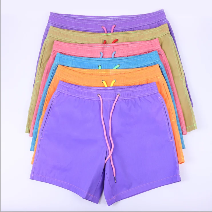 

Custom Pocket Quick Dry Breathable Swimming Beach Men Color Changing Swim Shorts