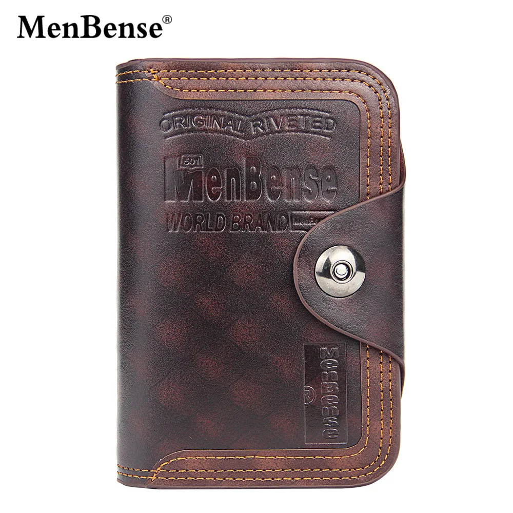 

Hot sale Men's wallet short fashion leisure magnetic buckle Wallet, Black,dark brown