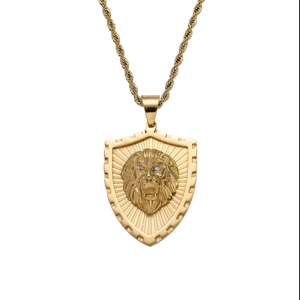 

TUNKALL SN247 Hip Hop Pendant Necklace Stainless Steel bling bling Jewelry