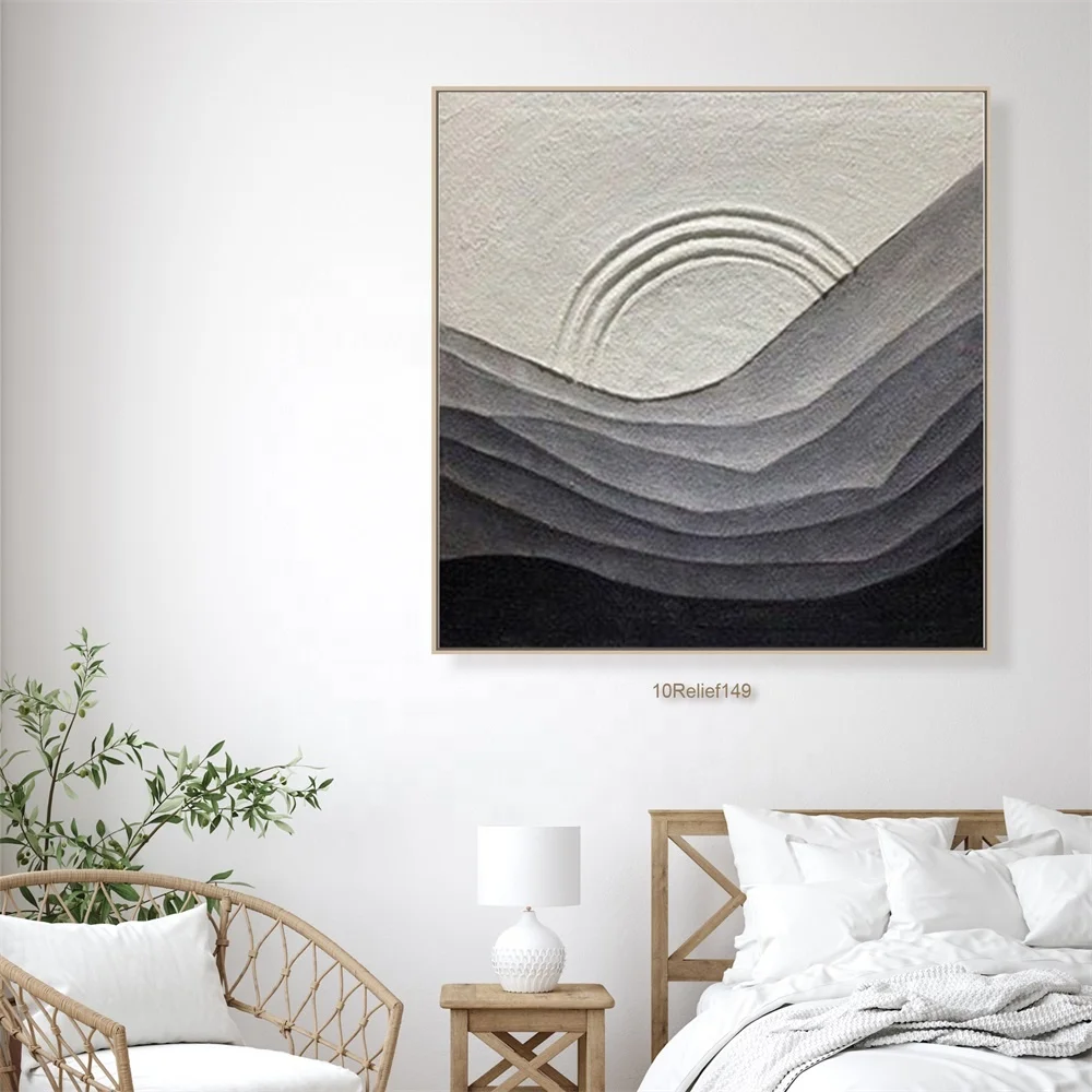 

Light Relief With Thick Texture 3D Wall Art luxury Relief Wall Hanging Painting 3D Design Wall Decor Painting