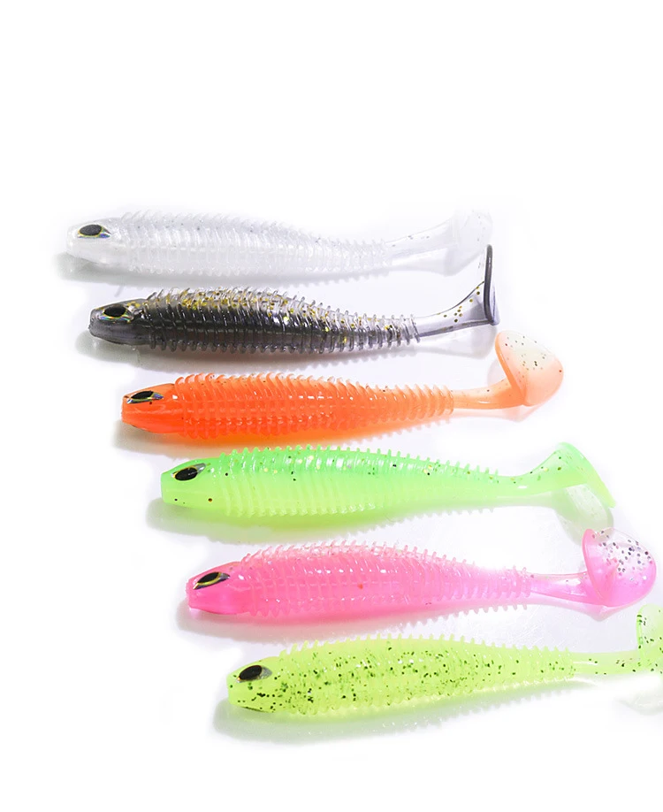 

Jetshark 2.3g 4.5g 65mm 75mm New Electroplated Perch Bait Lead T Tail Soft bait Wholesale Soft Fishing Lures