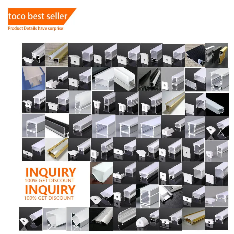 

TOCO Plaster Aluminum Profile Square U Shape Strip Light Aluminium Black Led Drywall Channels