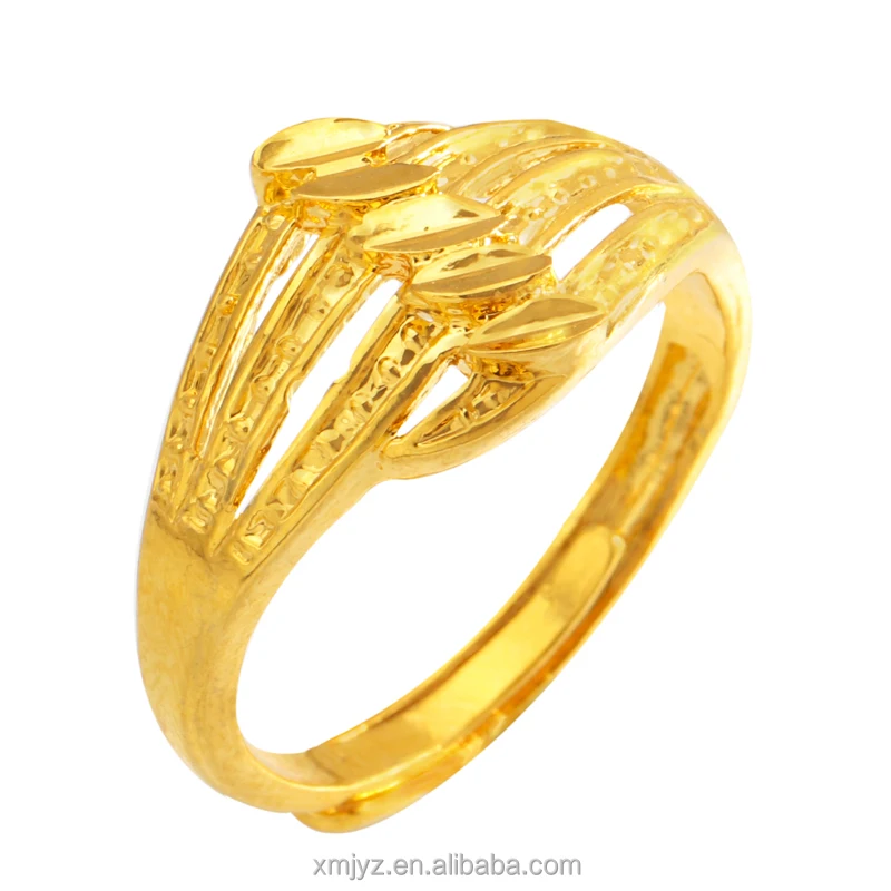 

Cross-Border New Product European And American Fashion Hollow Five-Leaf Ring Female Gold-Plated Brass Ring Factory Direct Supply