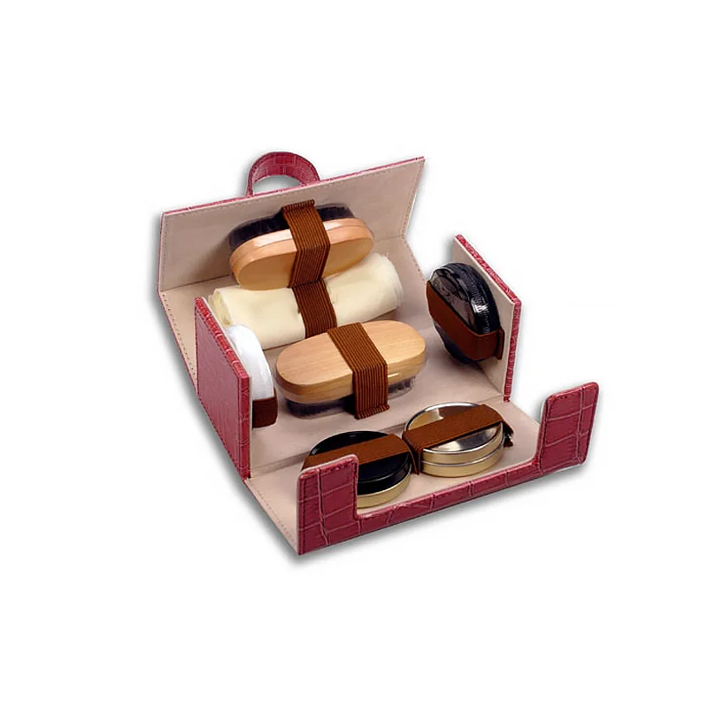 

Shoe Polish Gift Set With Upscale Shoe Box Shoe Shine Set