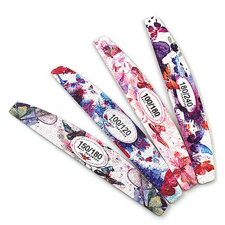 

High Quality Eva Flower Moon Shape Double Sided Emery Nail File Poly Nail Extension Gel and Acrylic Nails Manicure Tools