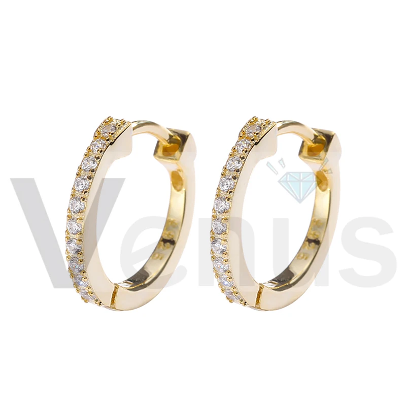 

VENUS Fashion Minimalist Jewelry 925 sterling silver 18K gold plated zircon hoop earrings for women