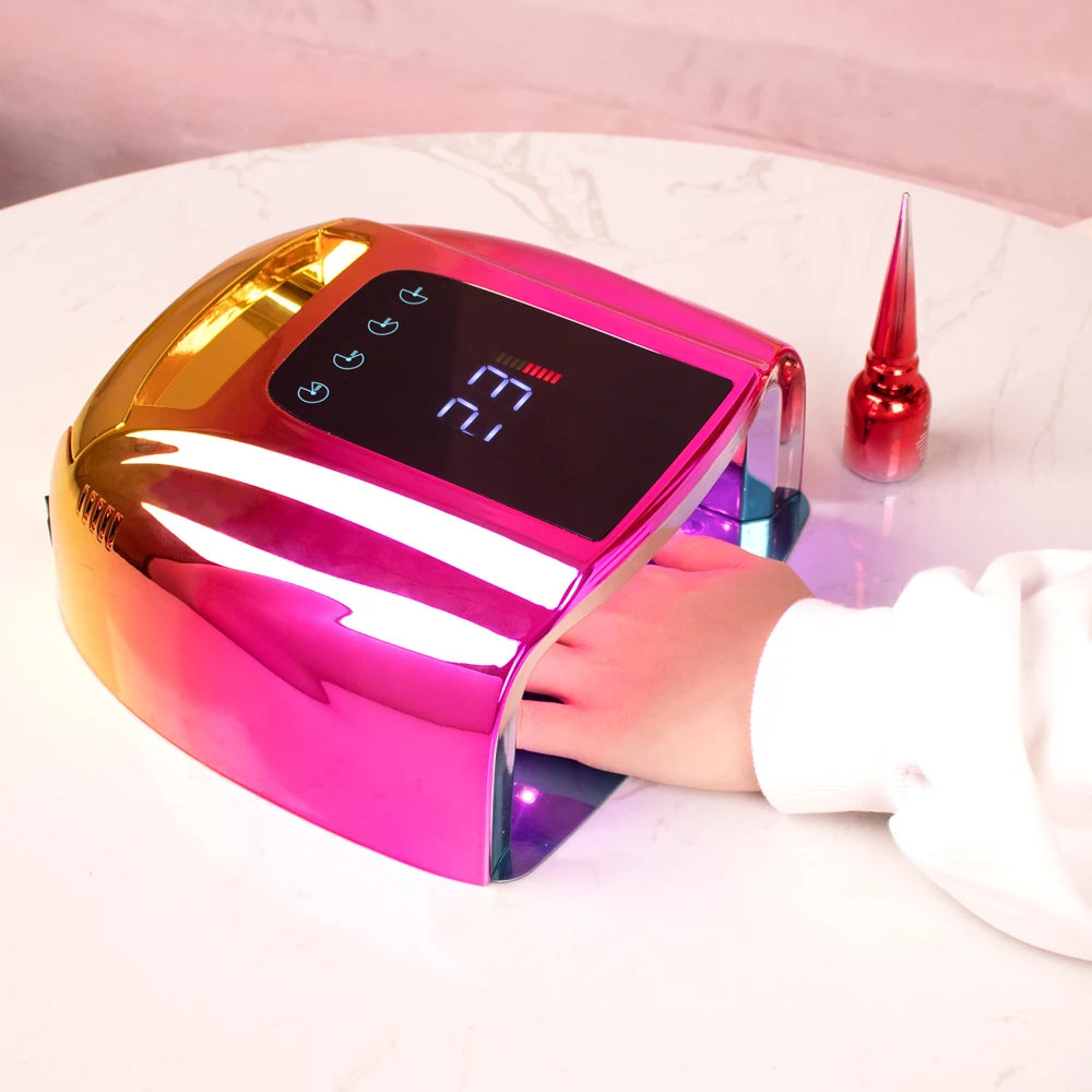 

Gradient Lamp Shell 96W Cordless UV LED Nail Lamp for Manicure Rechargeable Battery Nail Dryer For Curing Gel Polish Lamp, Customised