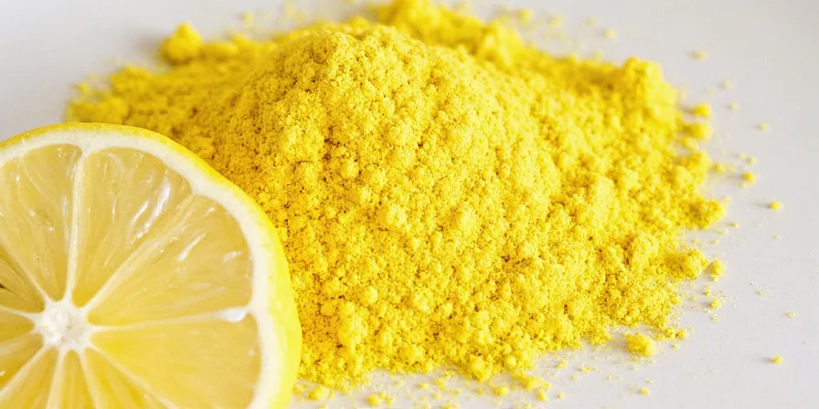 Side-by-side comparison of fresh lemon slices and lemon powder
