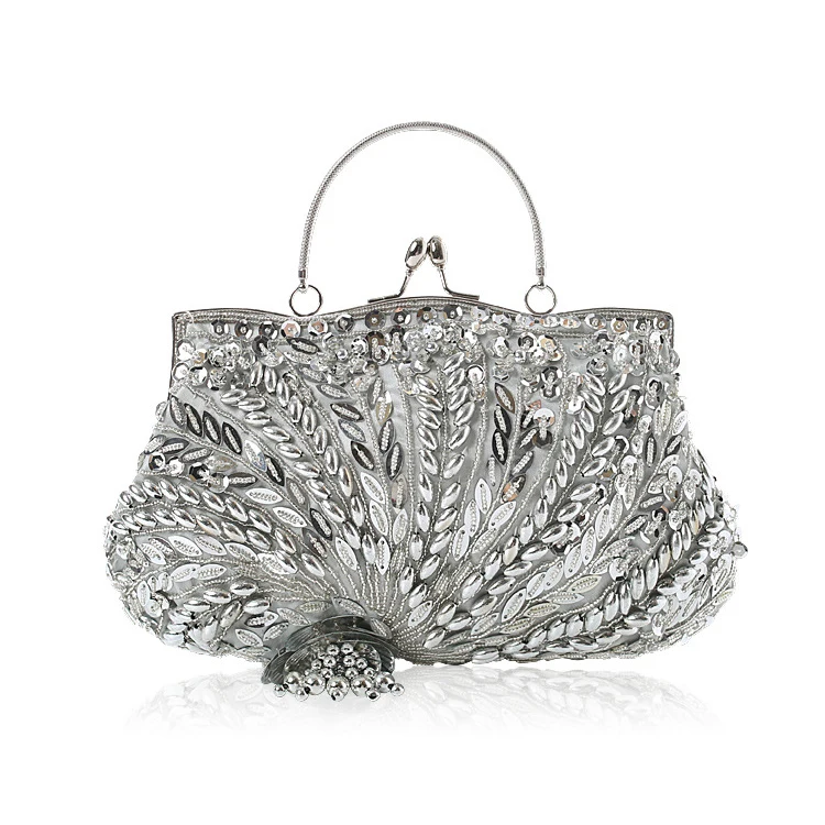 

Women's Vintage Style Beaded Sequined Evening Bag Wedding Party Handbag Clutch Purse