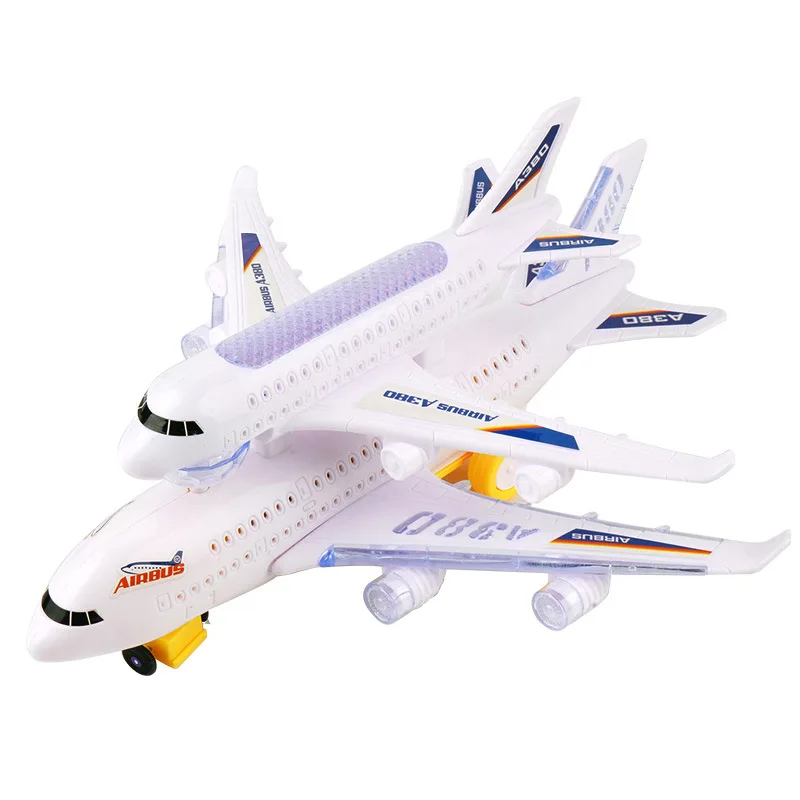 

New electric kids plane toy electric double cardan aircraft models small aircraftwith music light Airbus plastic toys