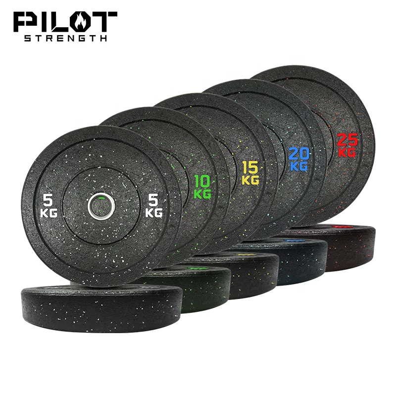 

Pilot Strength Crumb Weight Lifting Plates Black Hi Temp Bumper Plates, Black+colorful logo