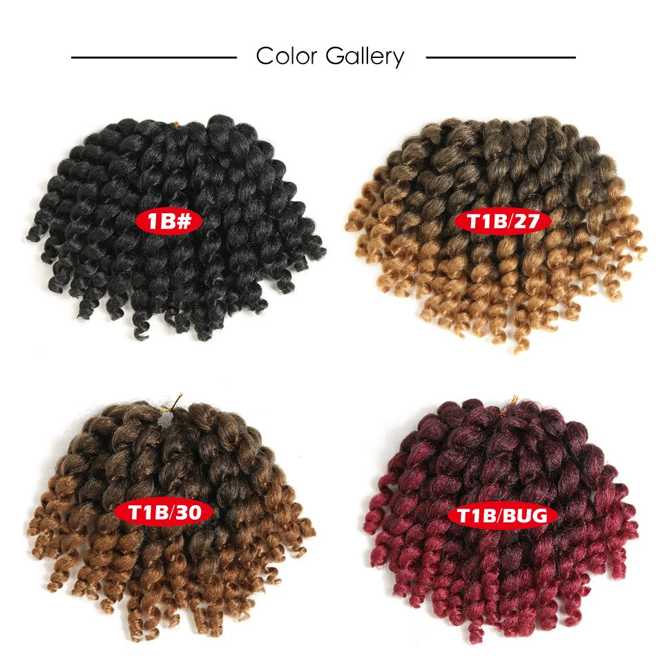 

6inch 8inch Wand Curl Crochet Braids Jamaican Bounce Synthetic Crochet Hair Extension for Black Women, Customization is acceptable