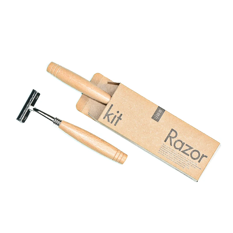 

Portable Natural Hard Handle Safety Certification Wooden Razor Handle Disposable Razor, Natural color