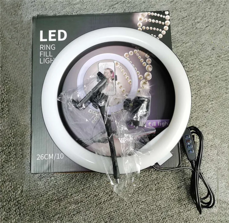 

Portable Adjustable Brightness Mobile Tik Tok 10 Inch Ring Light Stand Photo Booth Led Selfie Ring Light