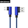 Travel Charger Adapter 90 Degrees Usb Cable Micro 2A 1.2 M Fast Charging Nylon USB Data Adapter Charger Cable For Android Phone