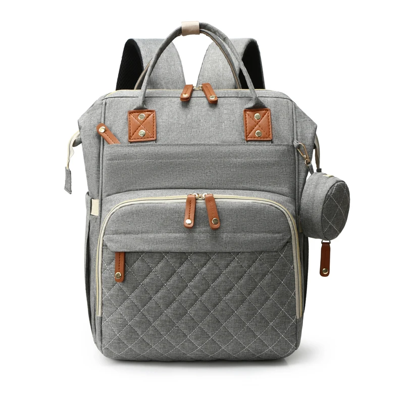 

RTS Gray Baby Happy Charging Bags Diaper Bags Backpack Maternity Backpack with keybag for Mom, 5 colors