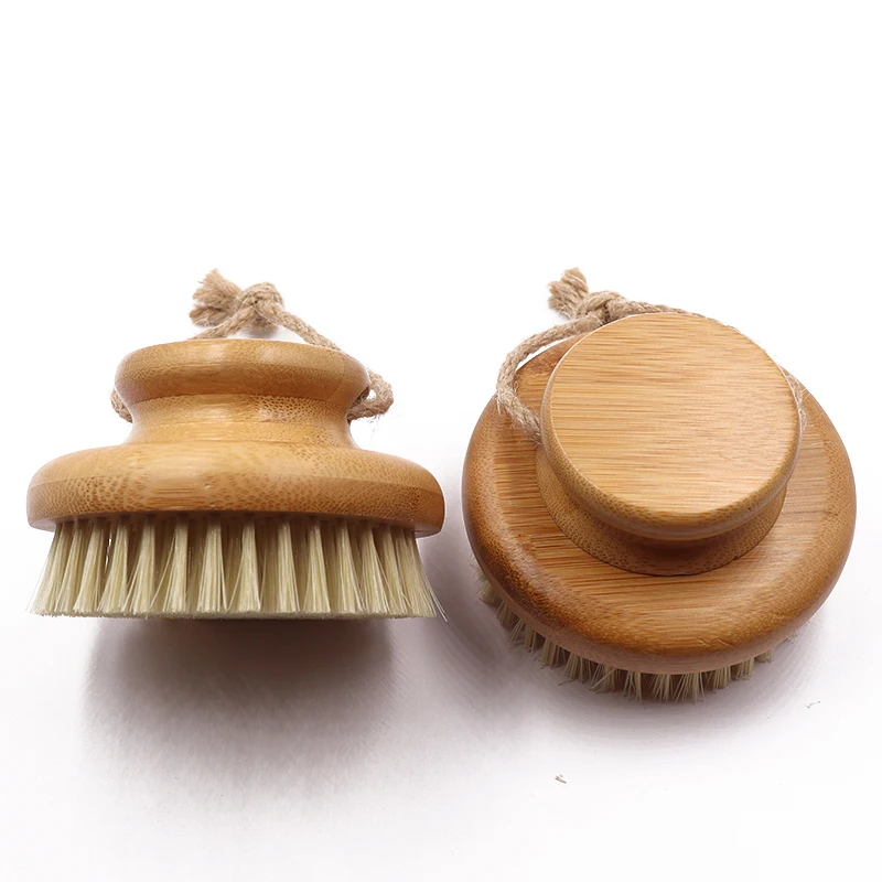 

Wholesale Natural Vegan Cleansing Exfoliating Brush Bamboo Wooden Shower Dry Body Bath Brush with Logo