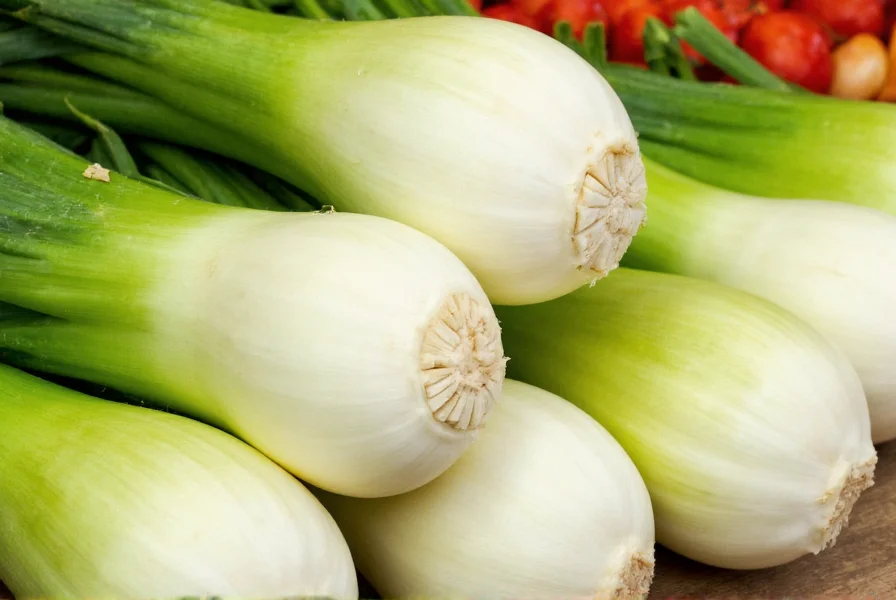 Close-up photograph of fresh fennel bulb showing crisp white layers and pale green transition to stalks on grocery store produce display
