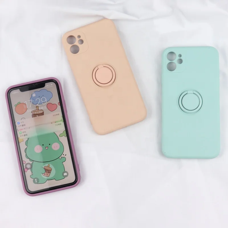 

2020 Recommended Product Adjustable 360 Rotating Hard Liquid Silicone Case For Iphone 11 12 cases, 15 colors