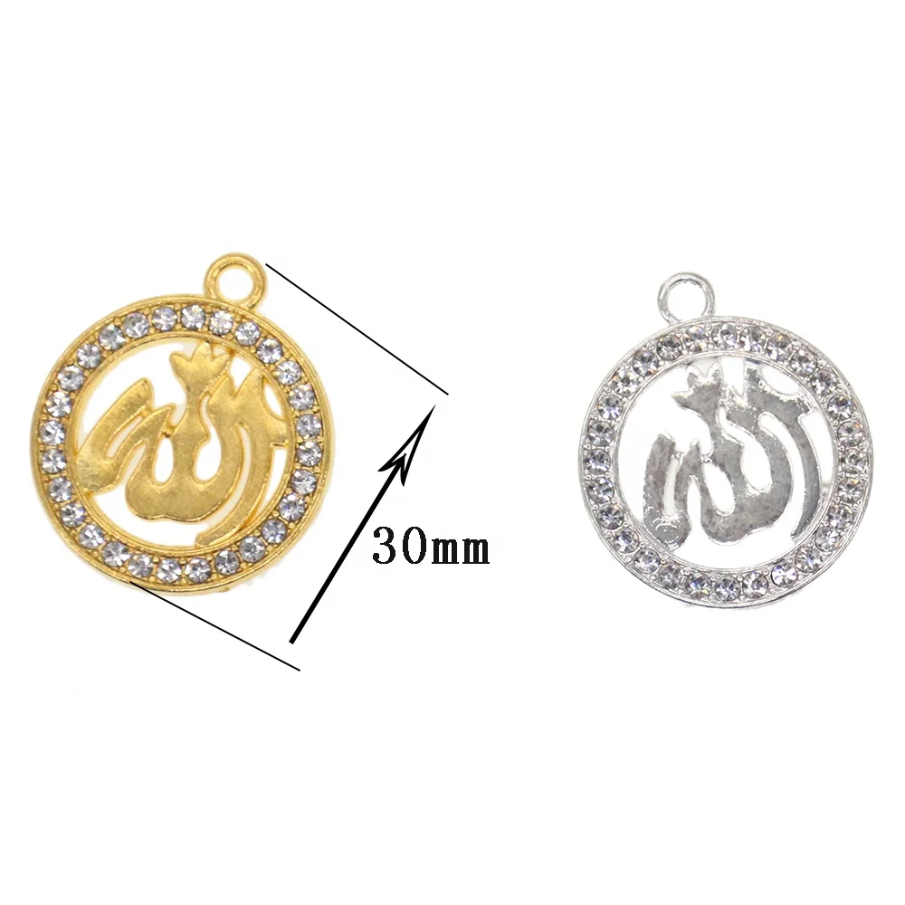 

Wholesale Mini Fashion DIY Crystal Rhinestone Islamic Allah Round Allah Charms for Baby Pin /Necklace/Bracelet, Various, as your requsts